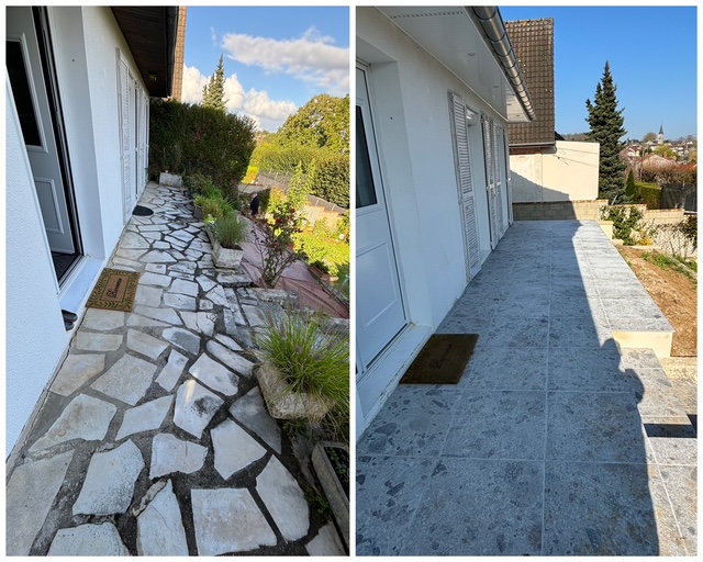 avant après rénovation terrasse extérieure