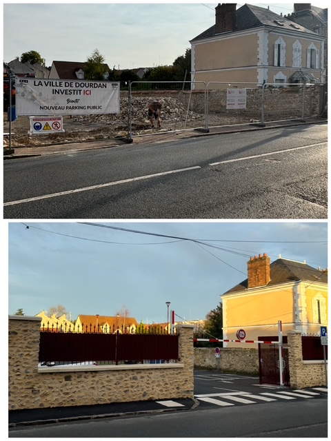 avant après Création mur de clôture en pierre