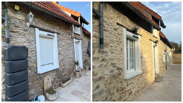 avant après Rénovation façade en pierre