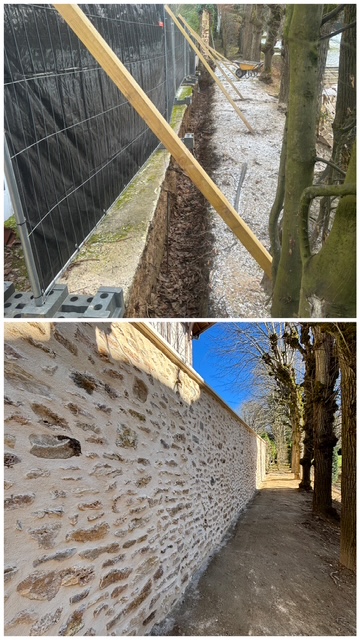 Rehaussement et rénovation mur en pierre !