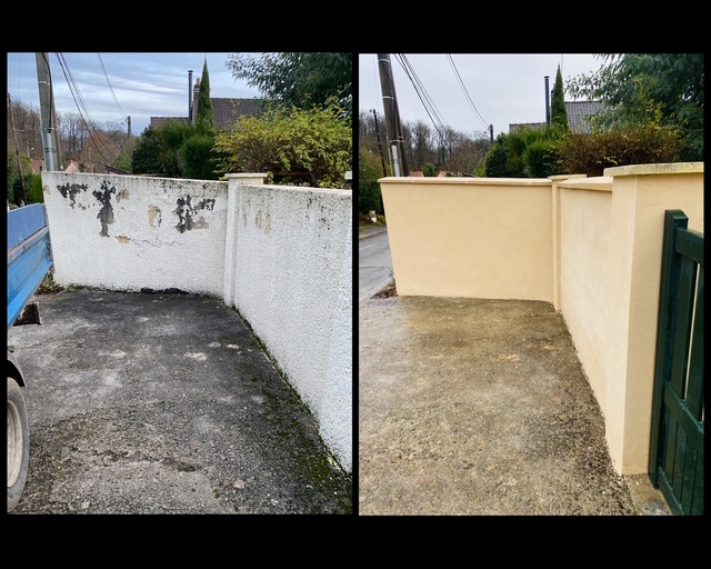 avant après rénovation mur extérieur
