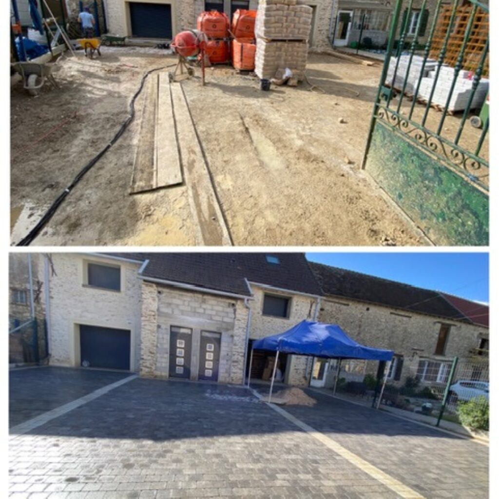 Aménagement cours en pavés !